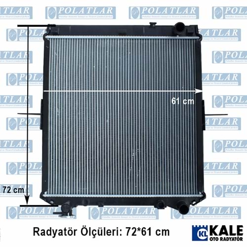 ISUZU NQR 70 MOTOR 4HE1 SU RADYATÖR KOMPLE (TURKUAZ)(61*72 CM)