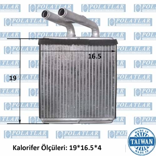 ISUZU NPR 66 KALORİFER ISITICI PETEK (ALİMİNYUM) (19*16.5*4 CM)