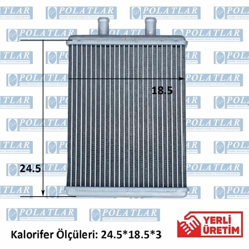 İVECO DAİLY C17 KALORİFER ISITICI PETEK (HORTUMSUZ) (24.5*18.5*3 CM)