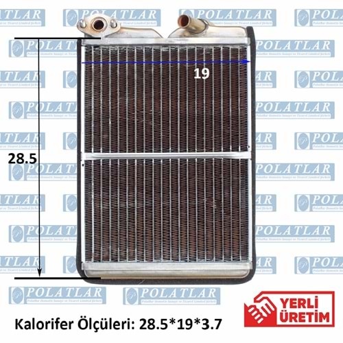 İVECO 65-9 KALORİFER ISITICI PETEK BAKIR (28.5*19*3.7 CM) 93156374